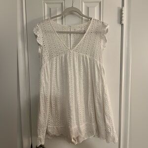 White eyelet romper